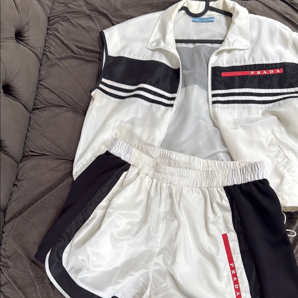 Prada Black and White Athletic Set